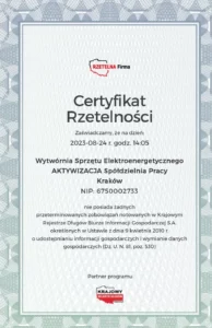 rzetelna firma certyfikat Aktywizacja